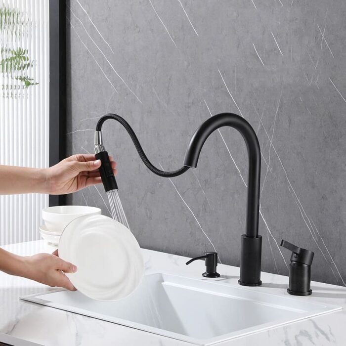 Brushed nickel two handle widespread kitchen faucet 8 inch widespread faucet GOWIN - Image 4