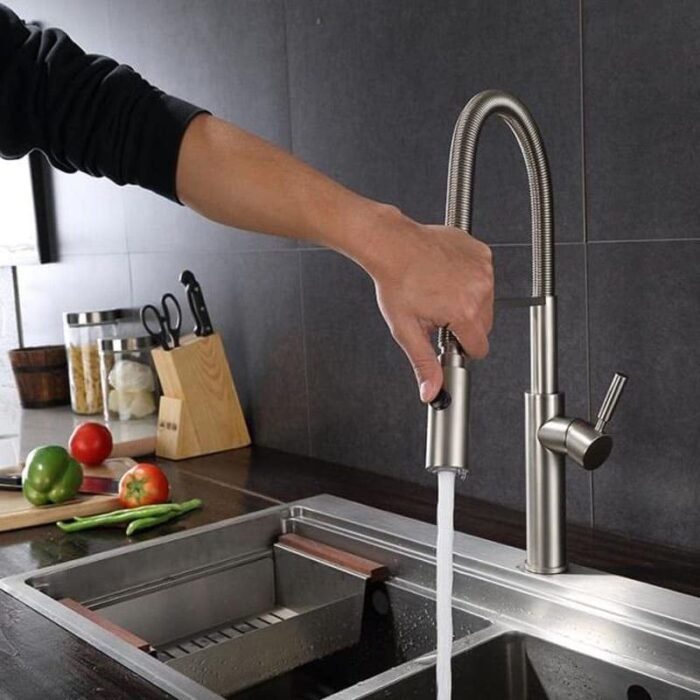 Spring Kitchen Faucet with Dual Function Spray (9)