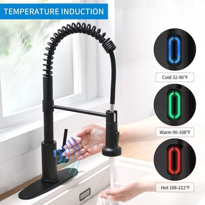Touchless Motion Spring Sink Faucets with 10 Inch Plate (5)
