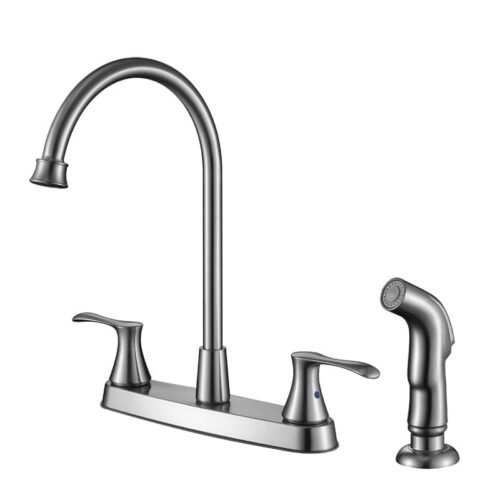 brushed nickel two handle widespread bathroom faucet​