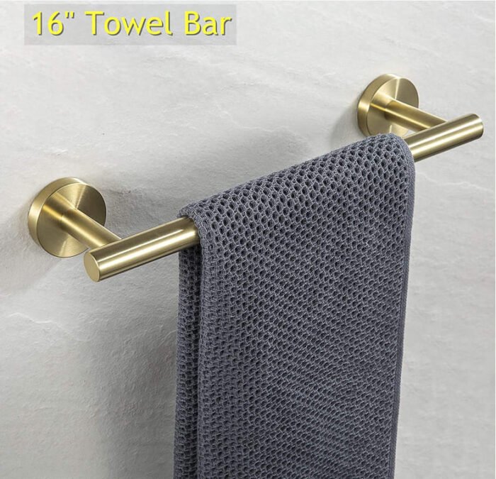 3-Piece Bathroom Hardware Set with 20" Towel Bar, Paper Towel Holder, and Robe Hanger - Image 6