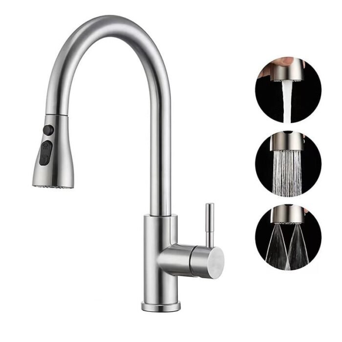 OEM and ODM Single handle kitchen faucet with pull out sprayer GOWIN - Image 4