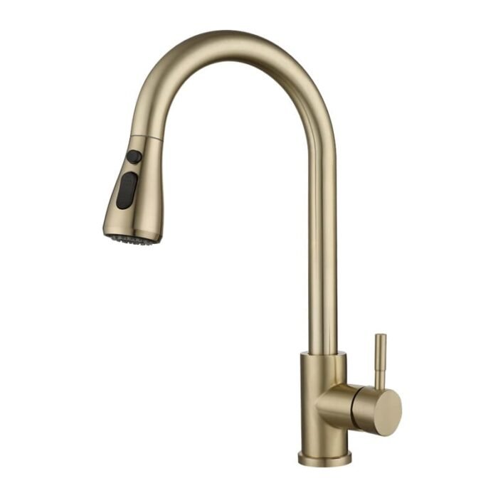 Custom touch less kitchen faucet with pulldowns prayer brushed nickel, side Gowin - Image 4