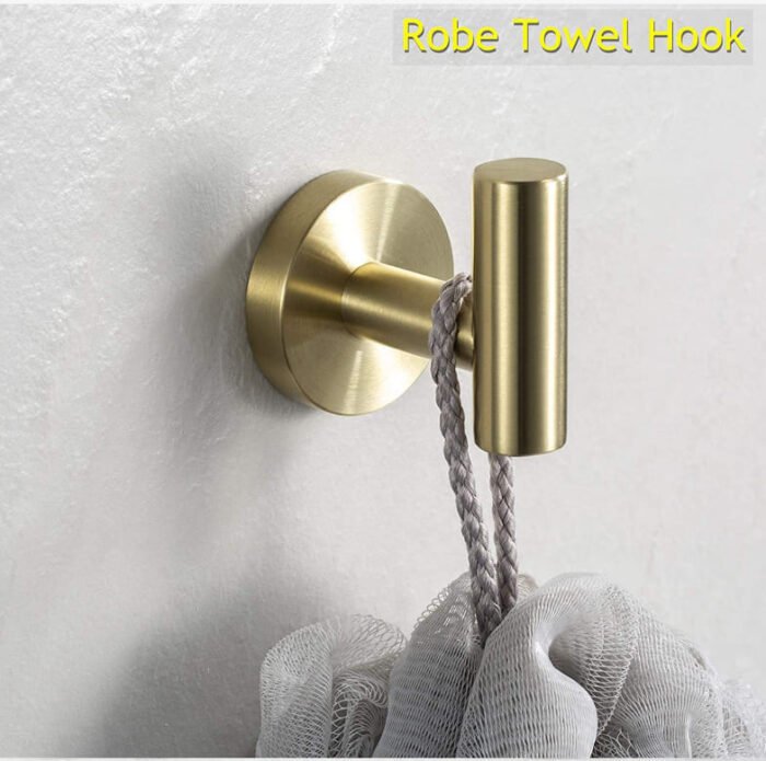 3-Piece Bathroom Hardware Set with 20" Towel Bar, Paper Towel Holder, and Robe Hanger - Image 4