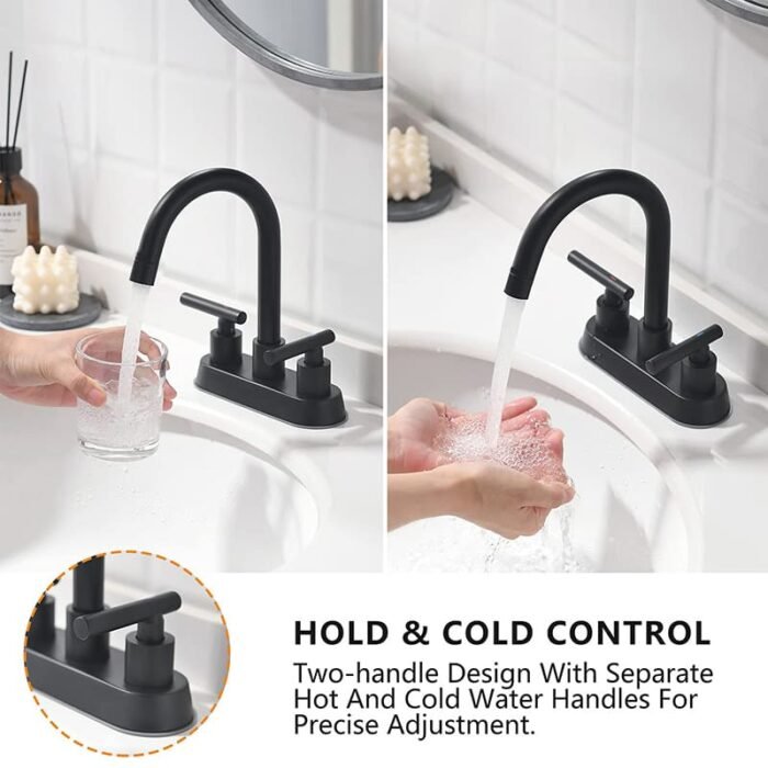 TWO Handle 3-Hole Deck Mount 4 inches widespread faucet GOWIN - Image 4