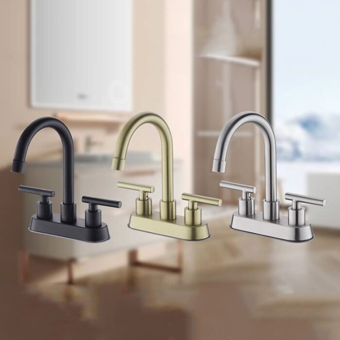 TWO Handle 3-Hole Deck Mount 4 inches widespread faucet GOWIN - Image 5