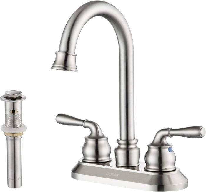 Spot Resist Brushed Nickel 3-Hole Widespread with Lever Handle