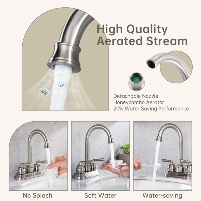 Spot Resist Brushed Nickel 3-Hole Widespread with Lever Handle - Image 5