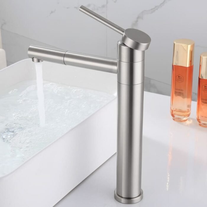 Matte Black Single hole Waterfall Handle Bathroom Sink Faucet with Drain - Image 5