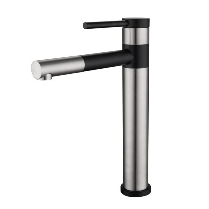 Matte Black Single hole Waterfall Handle Bathroom Sink Faucet with Drain - Image 3
