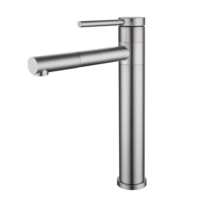 Matte Black Single hole Waterfall Handle Bathroom Sink Faucet with Drain