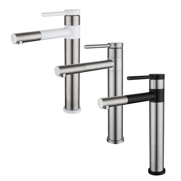 Matte Black Single hole Waterfall Handle Bathroom Sink Faucet with Drain - Image 4