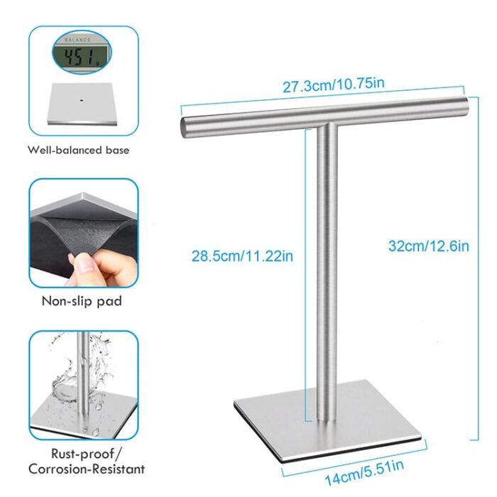 Brushed Nickel Stainless Steel Hand Towel Stand GOWIN - Image 5