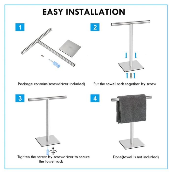 Brushed Nickel Stainless Steel Hand Towel Stand GOWIN - Image 4