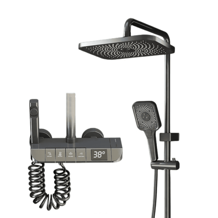 Bathroom Solid Brass LED dual shower head system GOWIN