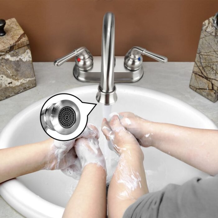 Widespread Faucet Brushed Nickel 2-handle bathroom faucet GOWIN - Image 4