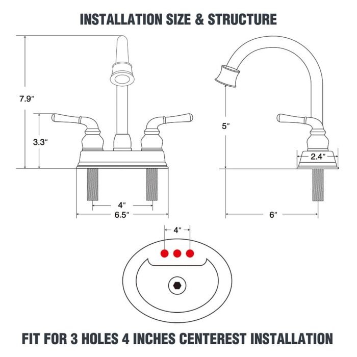 Widespread Faucet Brushed Nickel 2-handle bathroom faucet GOWIN - Image 5