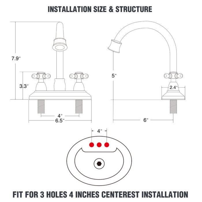 OEM Two Handle One-piece Widespread Bathroom Faucet GOWIN - Image 5