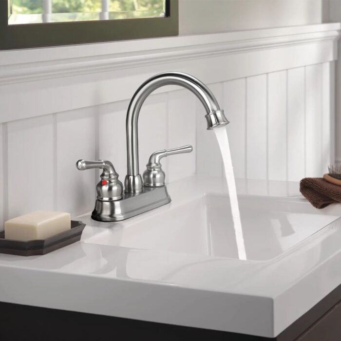 Widespread Faucet Brushed Nickel 2-handle bathroom faucet GOWIN - Image 2