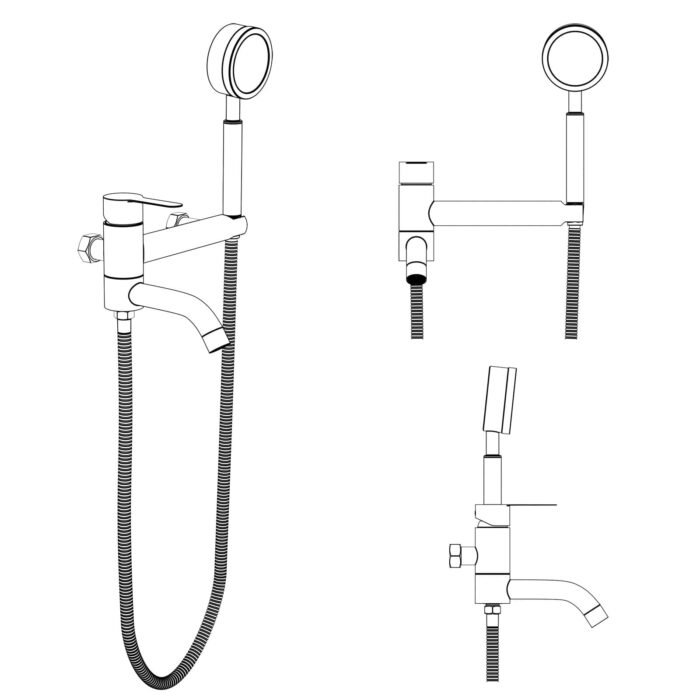 Wall-Mounted Bath Faucet With Hand Shower GOWIN - Image 5