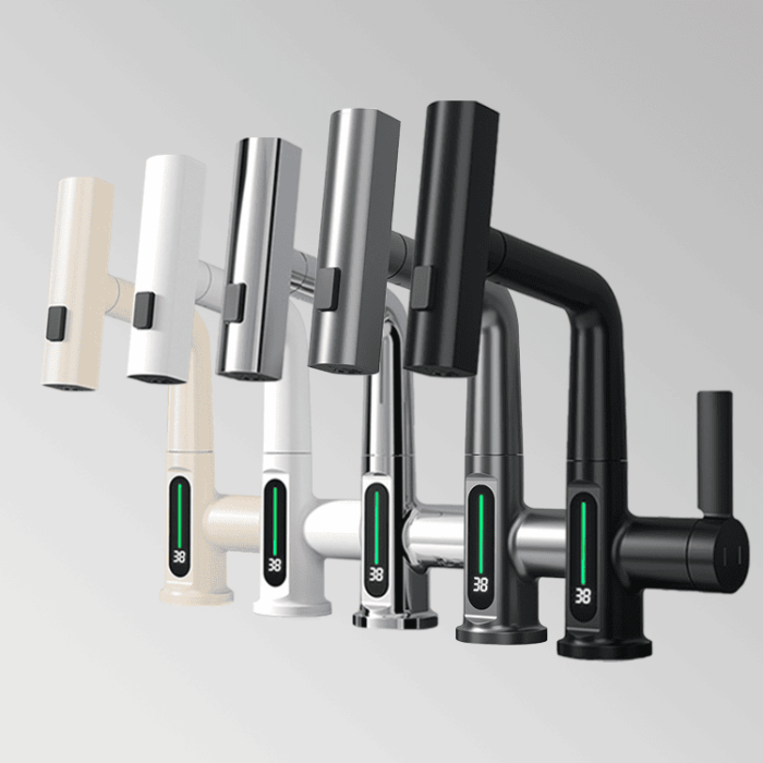 LED Digital Sensor kitchen Faucet Pull-out faucet GOWIN - Image 2