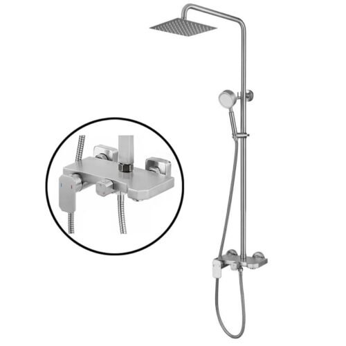 Shower System With hand Shower Wall Mounted Rainfall Shower Mixer