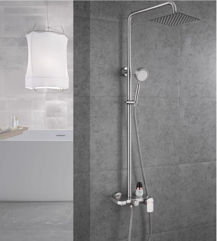 Shower System With hand Shower Wall Mounted Rainfall Shower Mixer - Image 5