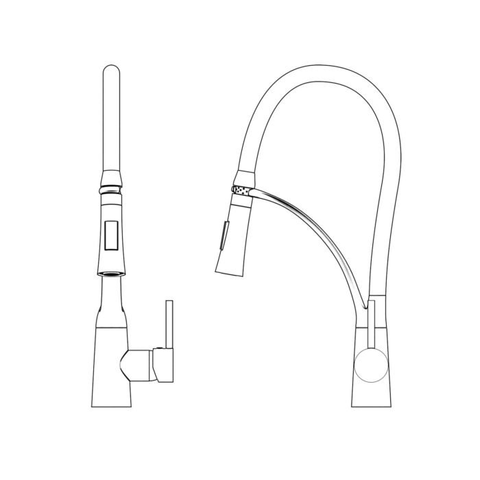 kitchen Sink Faucets With Pull-out Spray​ Faucet High Arc Faucet GOWIN - Image 5