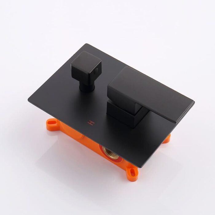 Single-Handle 1-Spray Square Shower Faucet in Matte Black Valve GOWIN - Image 5