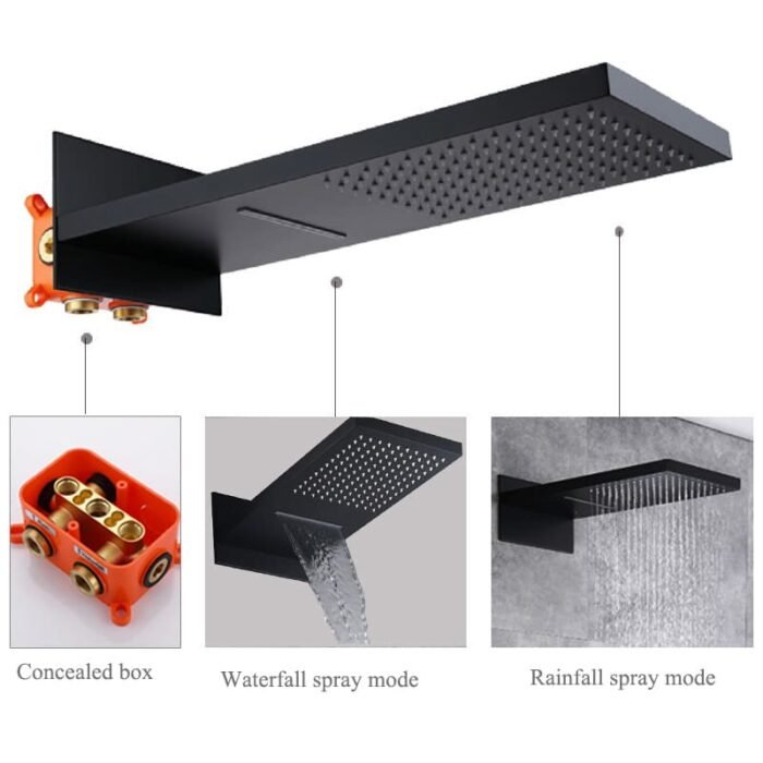 Shower Head With Handheld Single Spray Square Shower Head GOWIN - Image 3