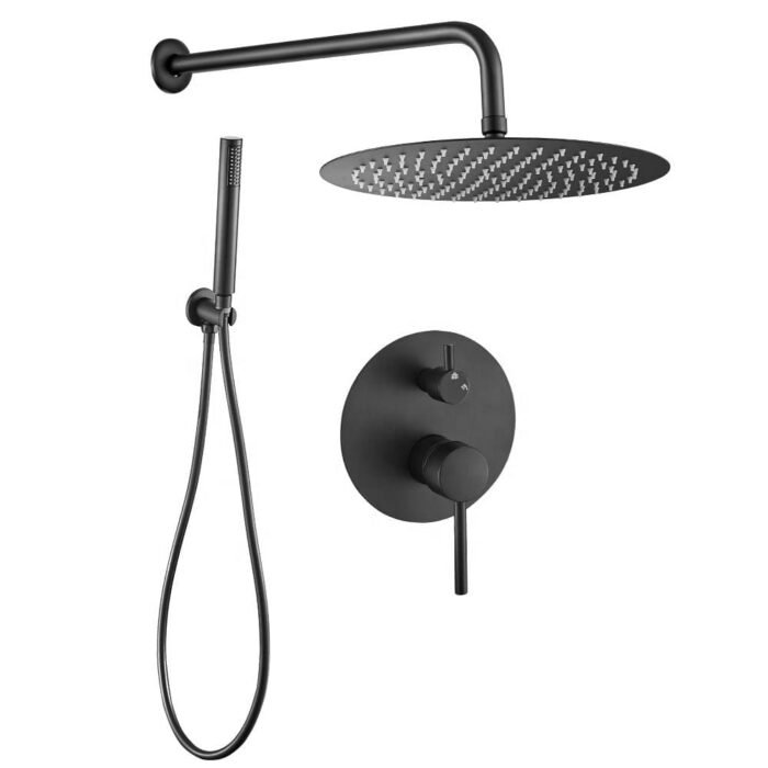 Matte Black Single-jet rain Showerhead and Hand Shower GOWIN - Image 4