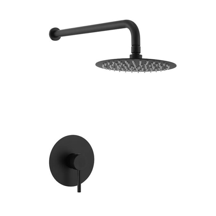 Modern Round Concealed Shower Faucet Spray Head (Matte Black) GOWIN - Image 3