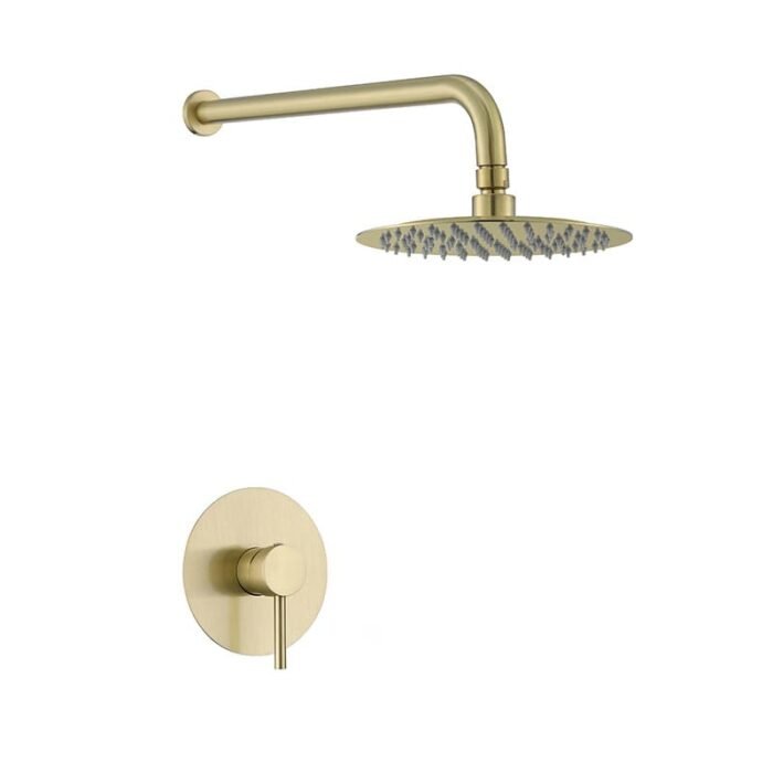 Modern Round Concealed Shower Faucet Spray Head (Matte Black) GOWIN