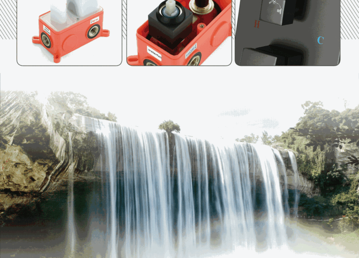 Waterfall Wall Mount Bathtub Faucet, Solid Brass Bathtub Shower Faucet GOWIN - Image 2