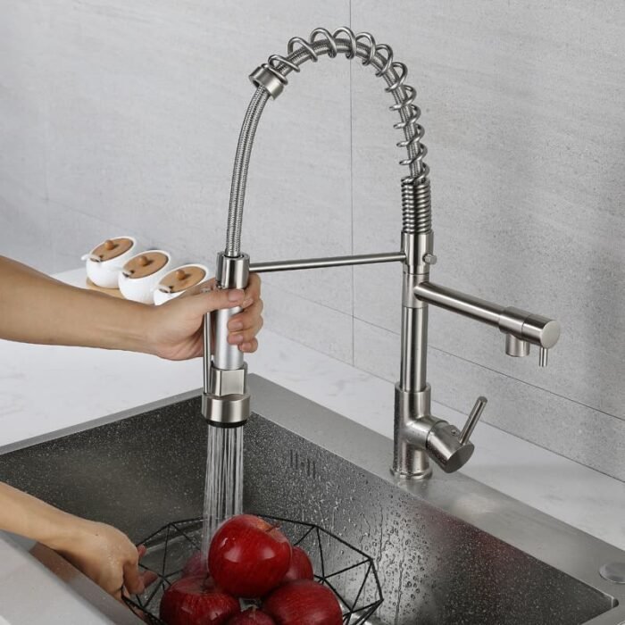 2-in-1 Industrial Style Pull Down Single Handle Water Kitchen Faucet GOWIN - Image 3