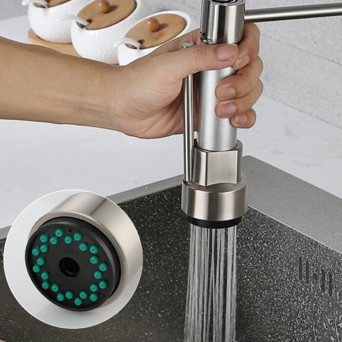 2-in-1 Industrial Style Pull Down Single Handle Water Kitchen Faucet GOWIN - Image 4