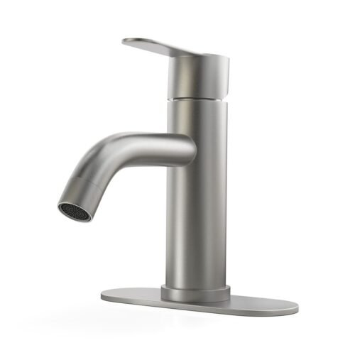 Single handle Brushed basin Faucet with plate Bathroom GOWIN
