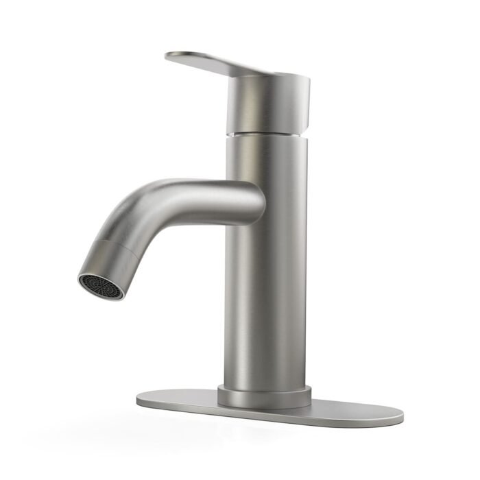 Single handle Brushed basin Faucet with plate Bathroom GOWIN