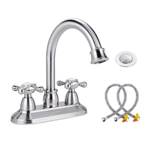 4 inch Bathroom Stainless Widespread Faucet Hot and cold water Faucet