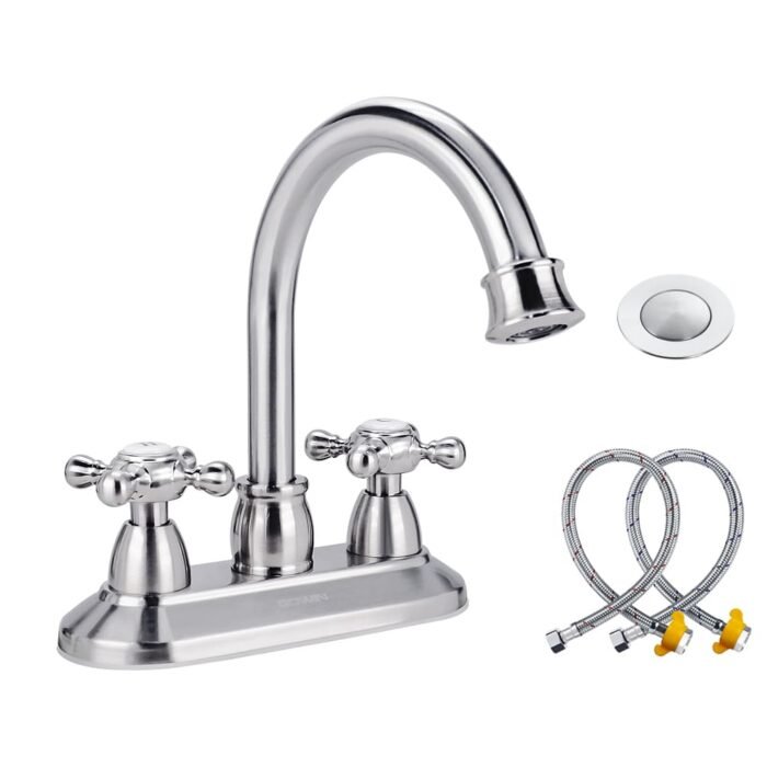 4 inch Bathroom Stainless Widespread Faucet Hot and cold water Faucet