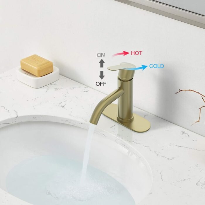 Single Handle gold basin Faucet with plate Bathroom Supplier GOWIN - Image 4