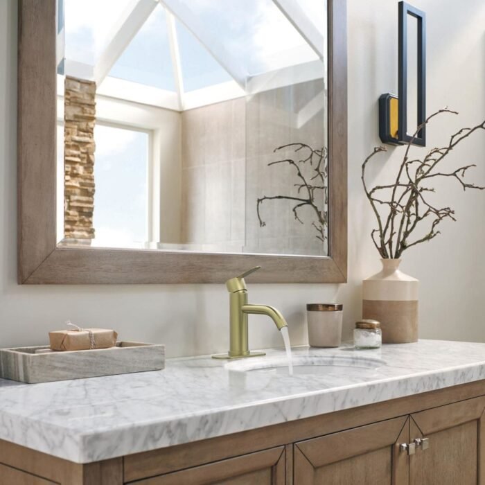 Single Handle gold basin Faucet with plate Bathroom Supplier GOWIN - Image 2