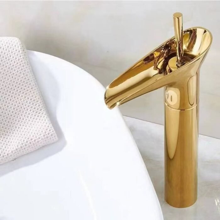 Waterfall Bathroom Sink Faucet Chrome Hot and Cold Water - Image 2