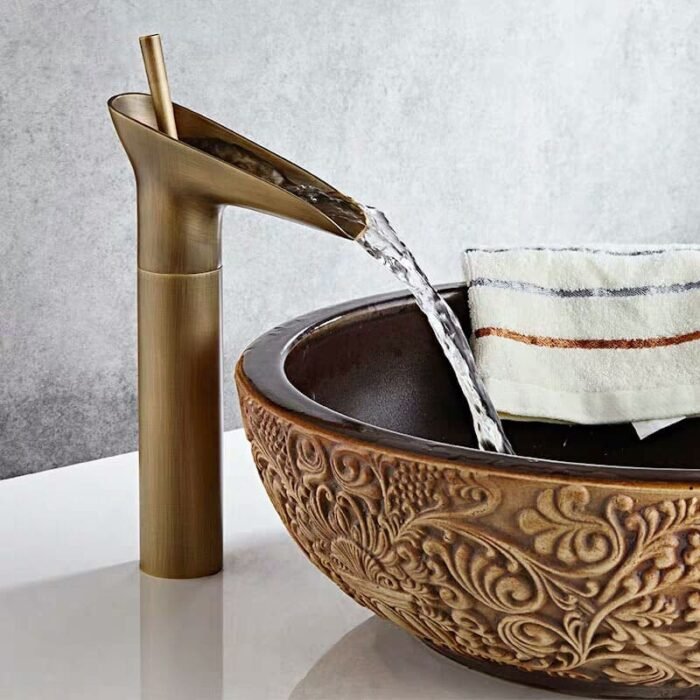 Waterfall Bathroom Sink Faucet Chrome Hot and Cold Water - Image 3