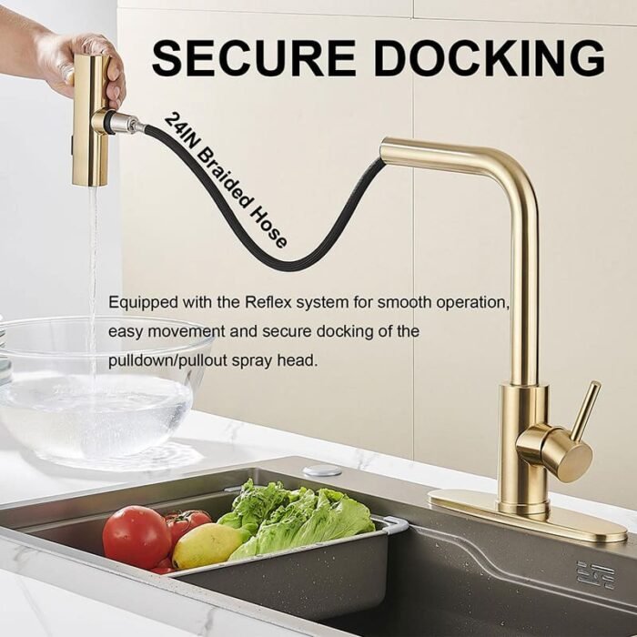 Modern pull-out faucet Kitchen Faucet with Spout Swivel - Image 4