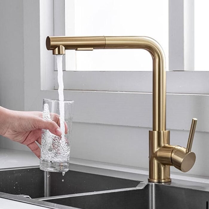 Brass Single Handle Pull Out Sprayer Kitchen Faucet GOWIN - Image 4