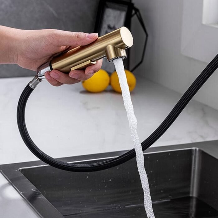 Brass Single Handle Pull Out Sprayer Kitchen Faucet GOWIN - Image 3