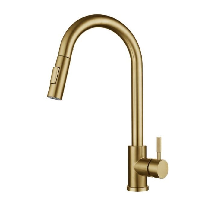 S.S Pull Out Kitchen Faucet (Gold)
