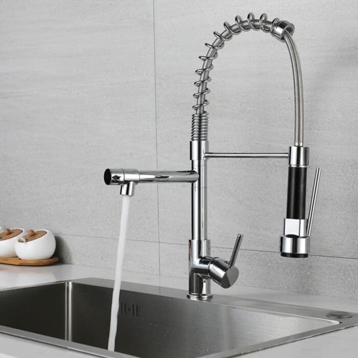 2-in-1 Multi-Function Commercial Style Pull Down Kitchen Faucet - Image 7