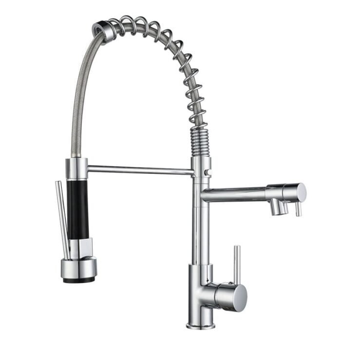 2-in-1 Multi-Function Commercial Style Pull Down Kitchen Faucet - Image 4